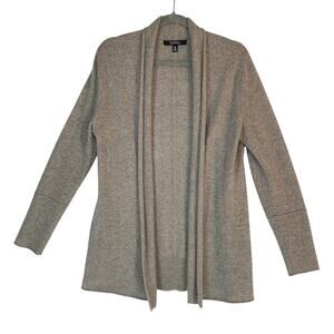 Saks Fifth Avenue Open Cardigan Women M Cashmere Brown Knit Sweater Quiet Luxury